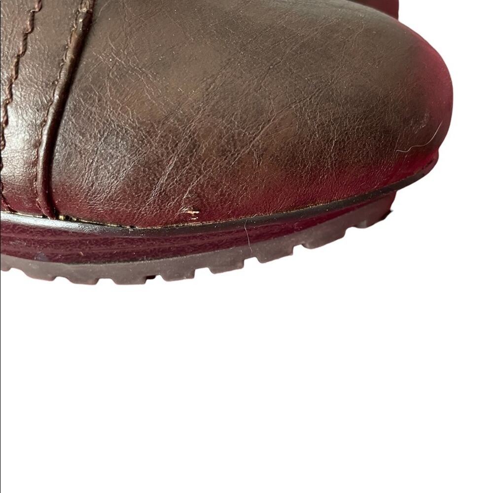 Shoedazzle Lace Up Boots Womens 6.5 Brown Leather High Stiletto Heel NEW in Box - Picture 5 of 6